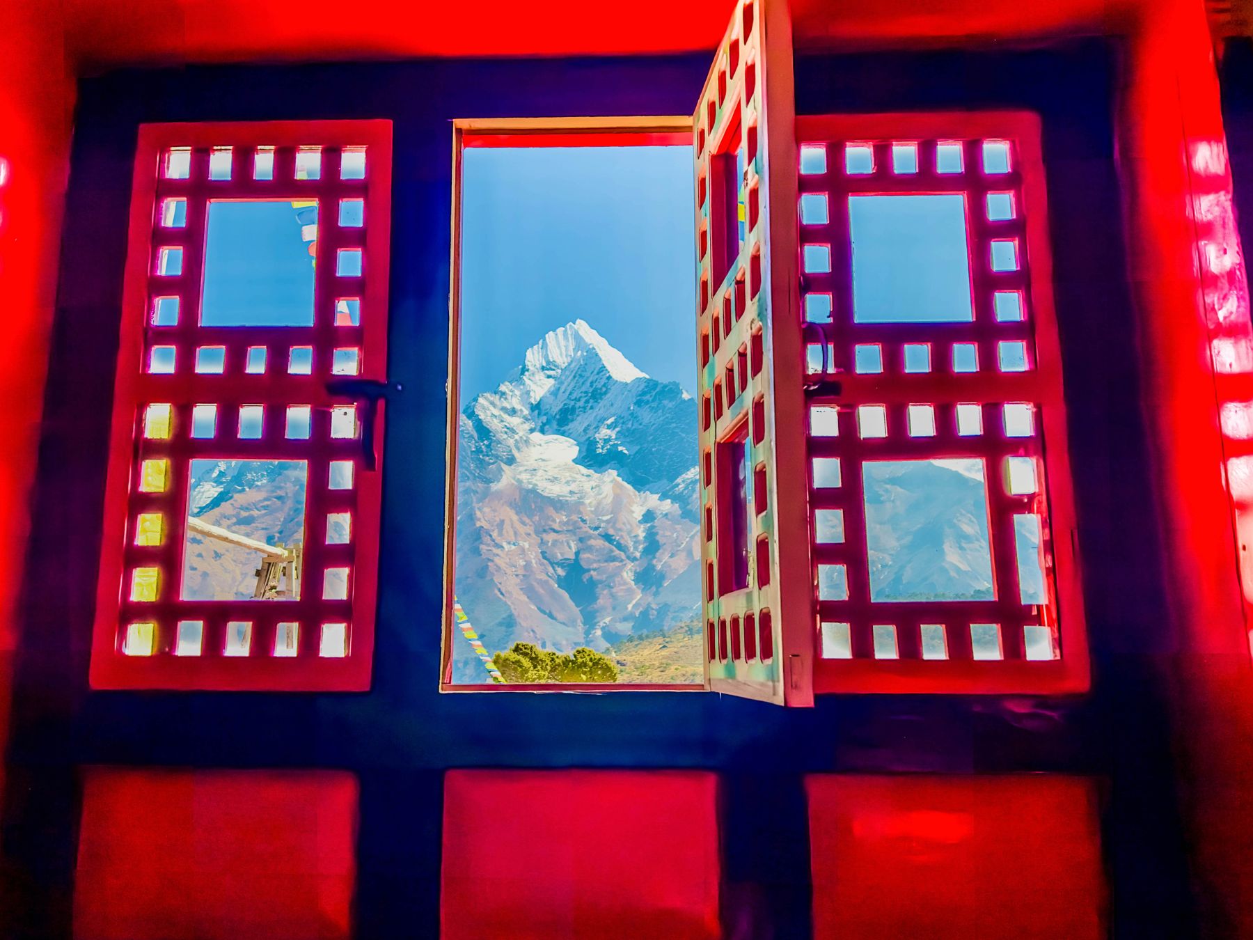 Red Window to Himalayas